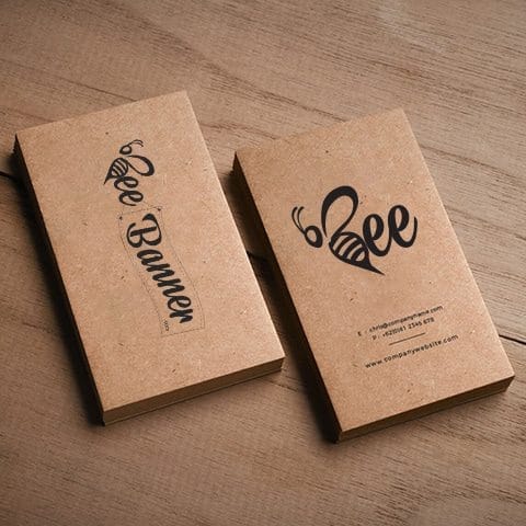 "Business Cards 18pt. Kraft Paper - Organic Elegance in Every Handshake - Business Card Image"