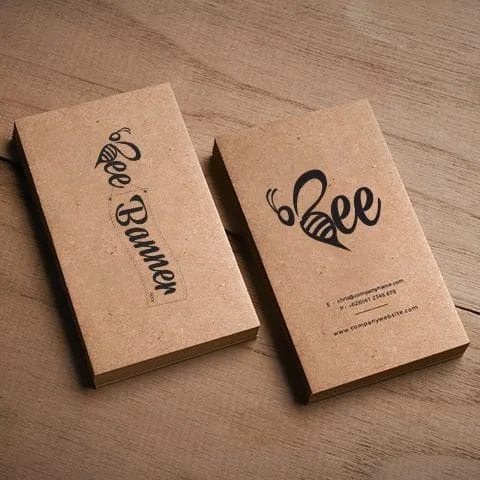 "Business Cards 18pt. Kraft Paper - Organic Elegance in Every Handshake - Business Card Image"