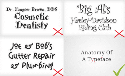 inadequate typography choices