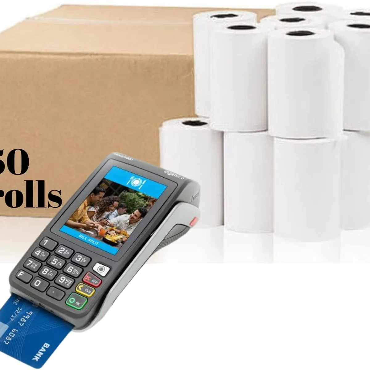 2 1/4 X 60' Thermal Paper Rolls - 50 Rolls | High-Quality Printing, Thermal Paper Rolls, bee banner