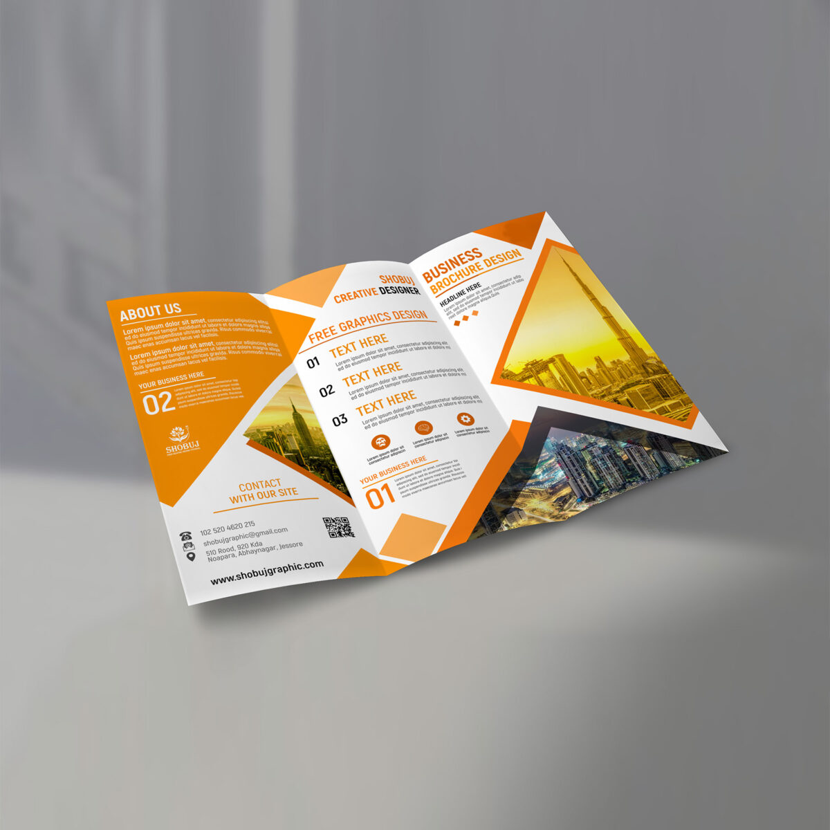 modern trifold brochure design