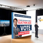 Election Fabric Pop Up Media Wall (With Frame)