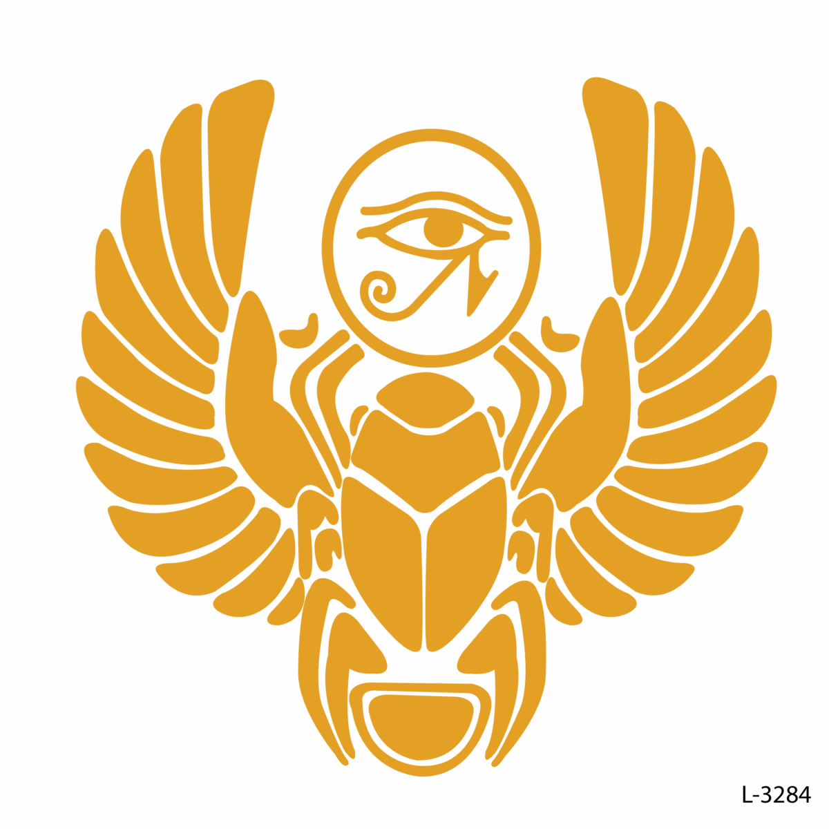 Egyptian scarab beetle with wings .