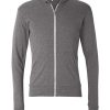 Unisex Triblend Lightweight Full-Zip Hooded Long Sleeve Tee - 3939