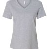Women's Relaxed Heather CVC V-Neck Tee - 6405CVC