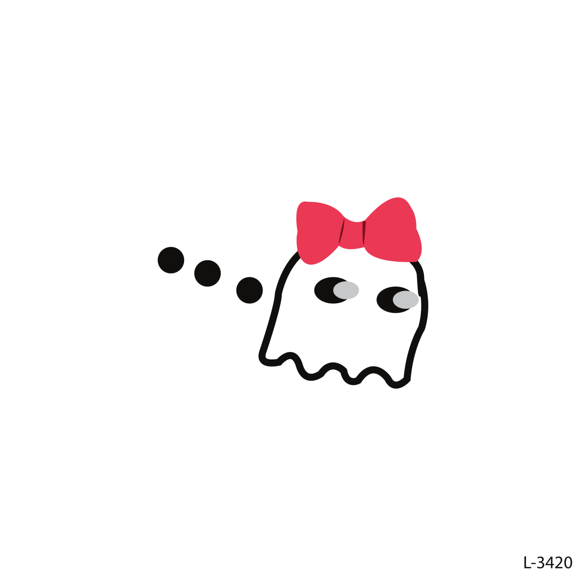 Cute Ghost With a Red Bow.