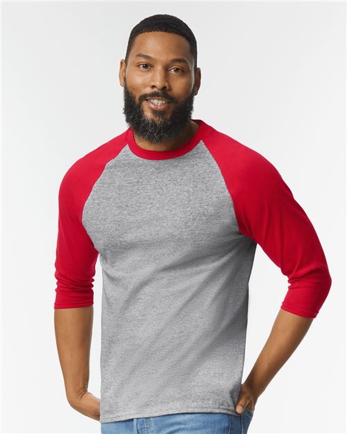 Unisex Heavy Cotton™ Raglan Three-Quarter Sleeve T-Shirt - 5700