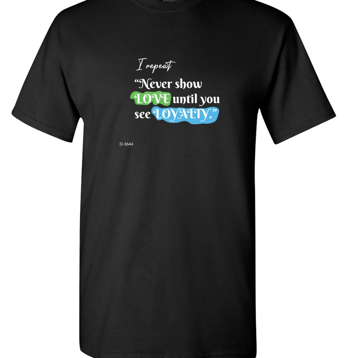 Alternative view of I repeat, 'Never show LOVE until you see LOYALTY .